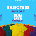 Pack of 5 Basic Unisex T-Shirts