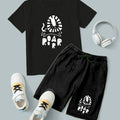Black Roar Printed T-Shirt & Black Roar Short Set