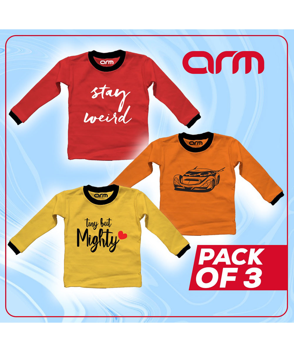 Pack of 3 Contrast Rib Sweat Shirts (STAY-SCAR-MIGHTY)