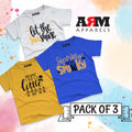 Pack of 3 T-Shirt For Kids - SUNSHINE-MOM-SPUNKY