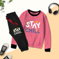 Stay Chill Contrast Tracksuit for Kids