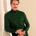 Teal Green Basic High Neck - Men