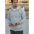 Basic Heather Gray Zipper Hoodie
