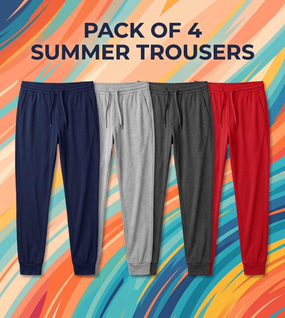 Pack of 4 Basic Trouser for Kids (Summer)
