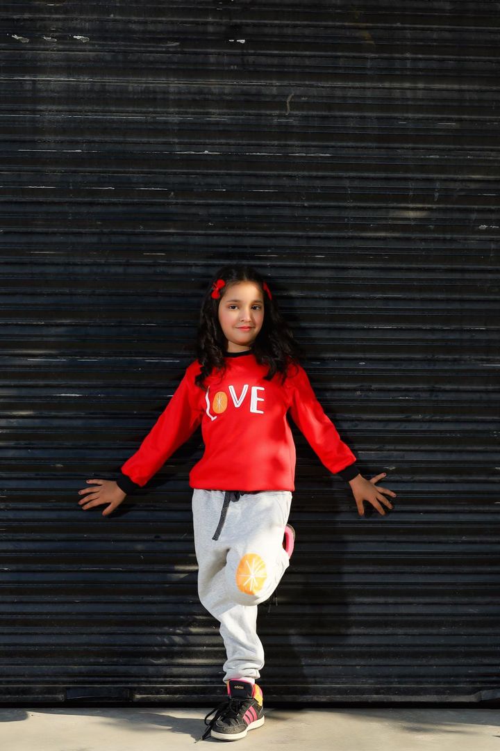 Love Contrast Tracksuit for Kids