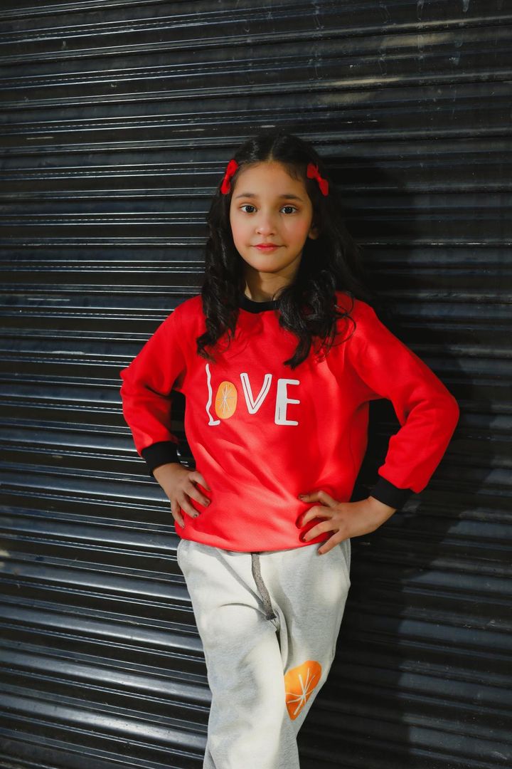 Love Contrast Tracksuit for Kids