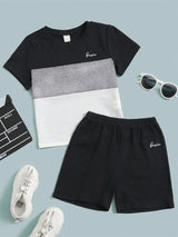 Pattern T-Shirt & Short Set For Kid