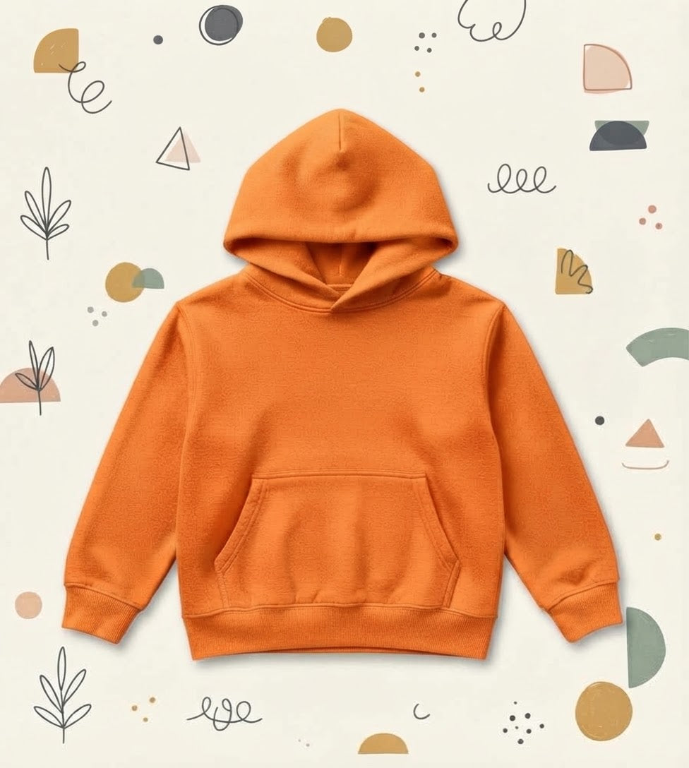 Basic Orange Hoodie for Kids