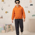 Basic Orange Hoodie & Trouser Set for Kids