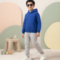 Basic Royal Blue Hoodie & Trouser Set for Kids