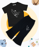 Black Graphic Superman Tee & Trouser for Kids