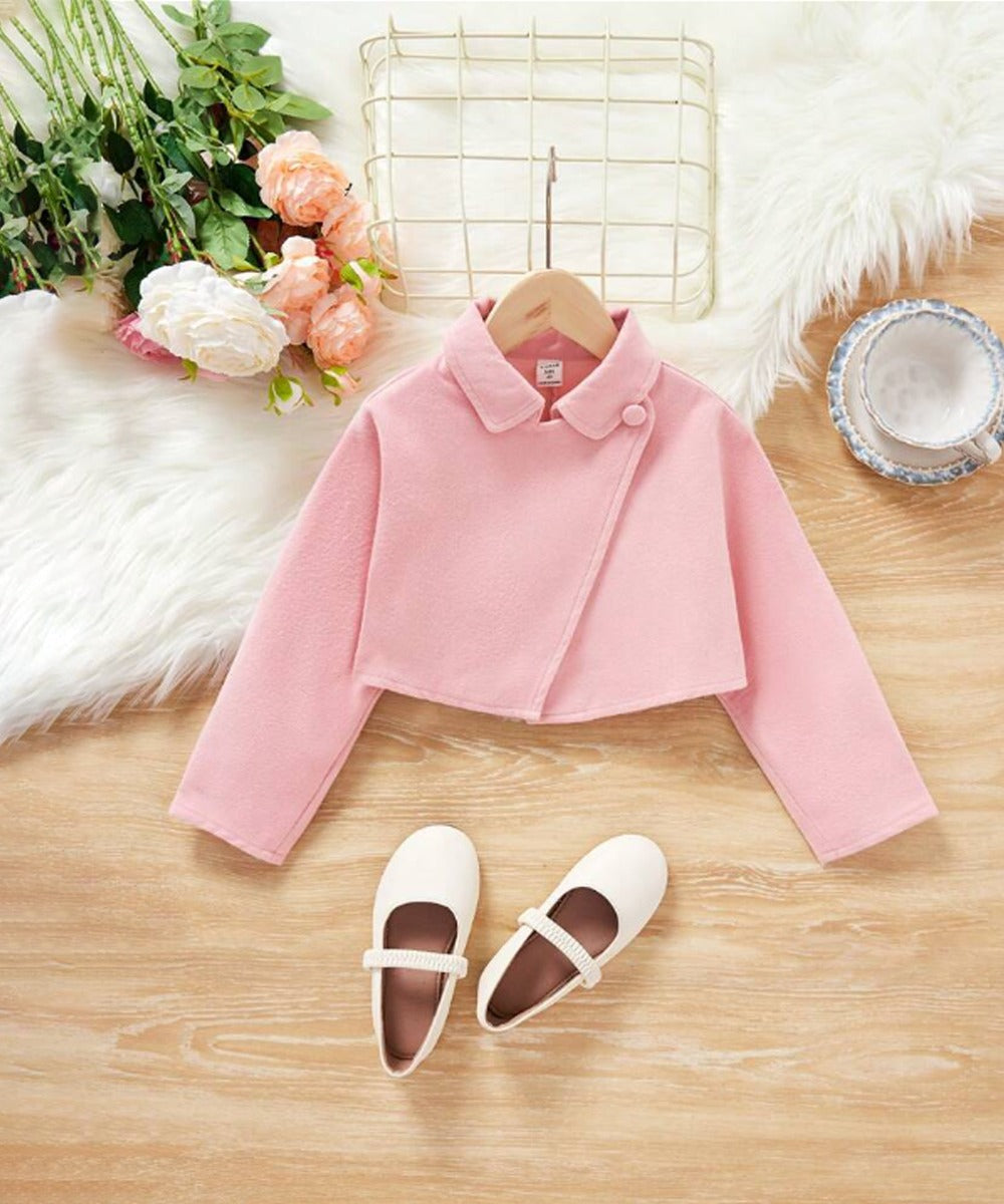 Pink Cross Button Jacket for Kids