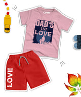Dad's 1st Love Printed T-Shirt & Black Short Set