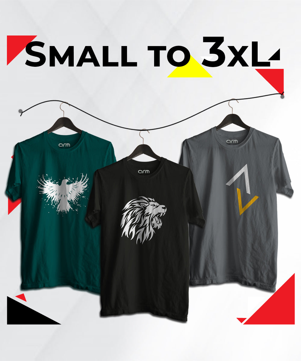 Pack of 3 Premium T-Shirts (EAGLE-LION-VINV)