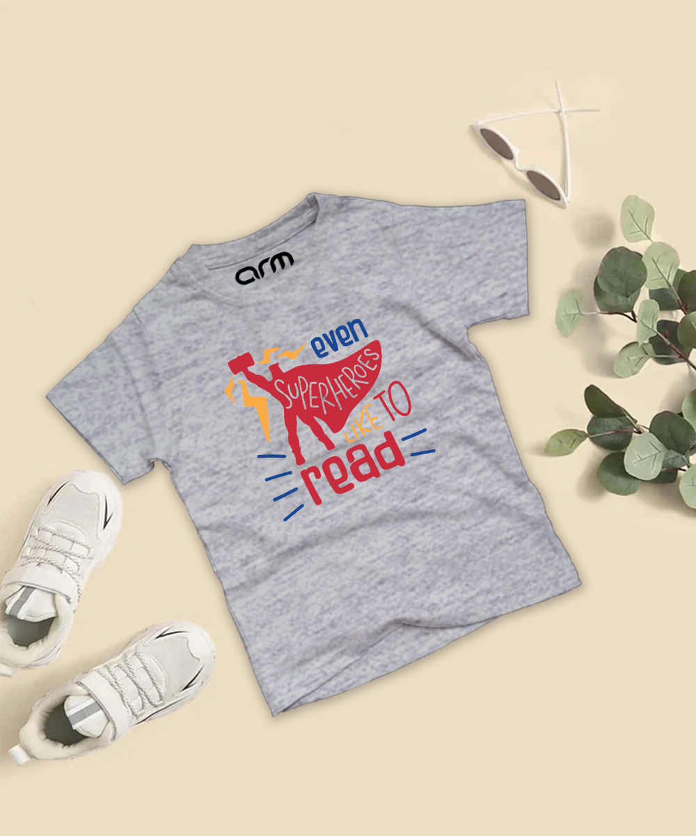 Even Superheros Like To Read T-Shirt For Kids