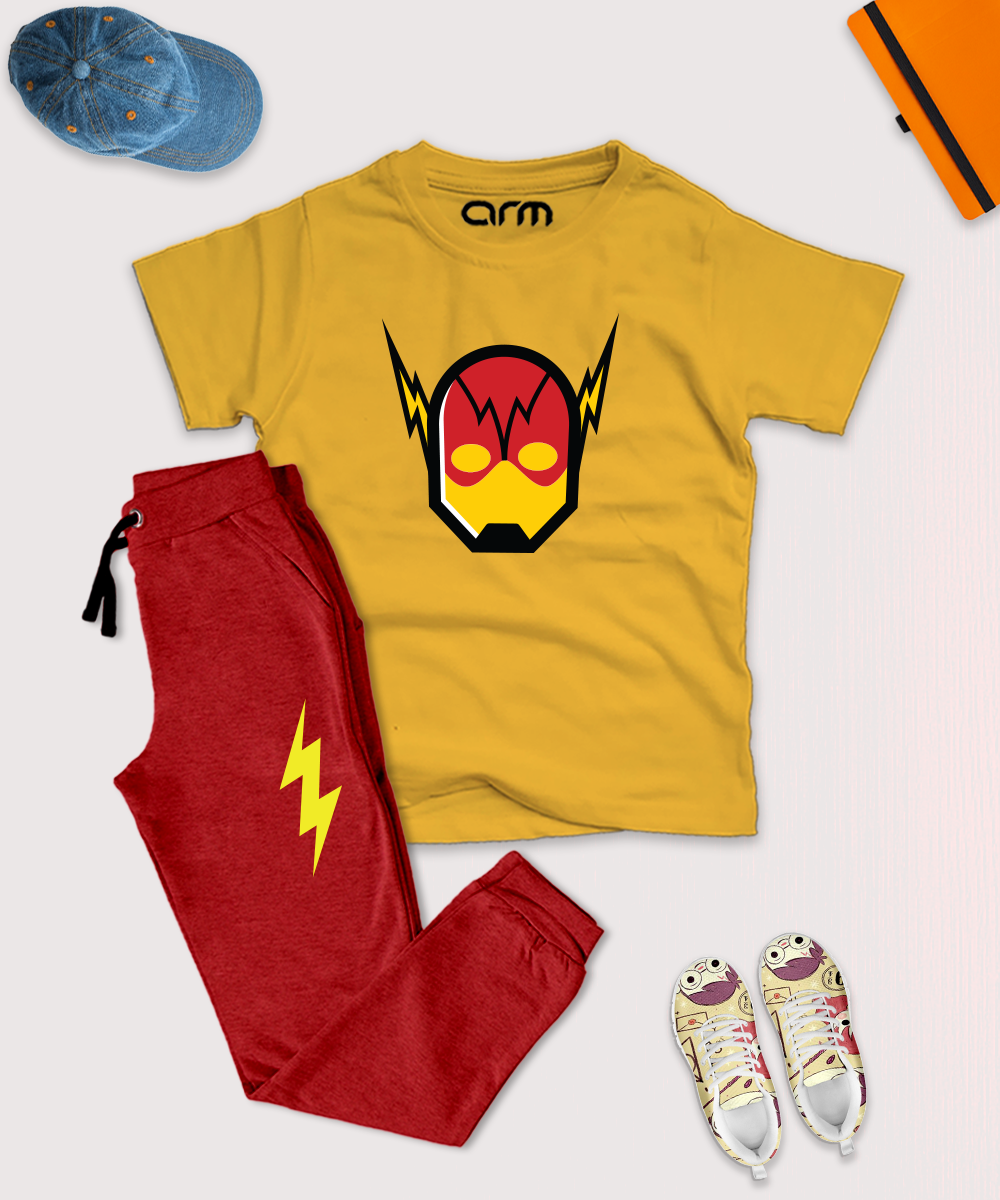 Flash Face Tee & Trouser for Kids
