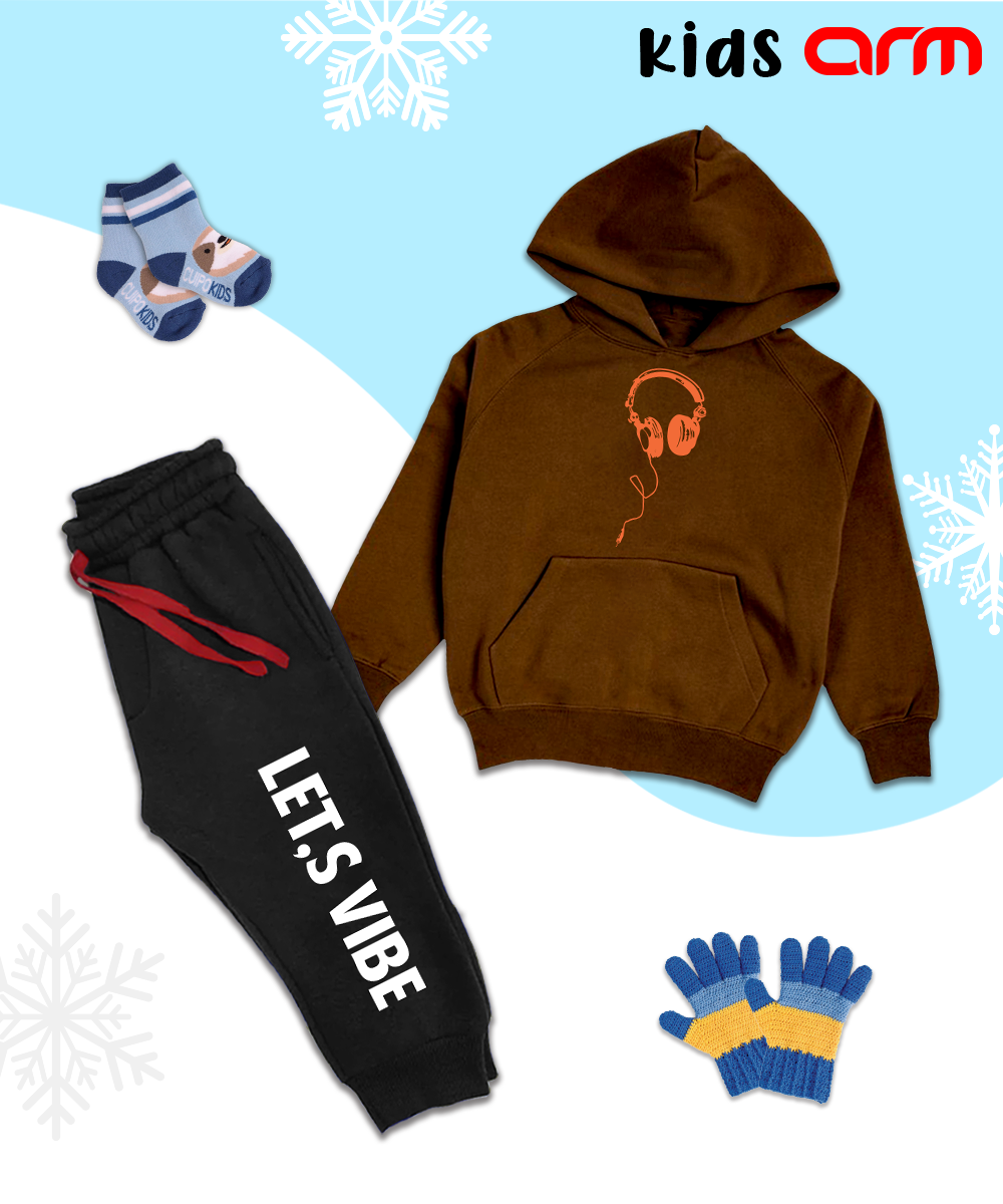 Headphone Kids Hoodie Set