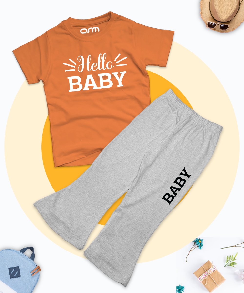 Hello Baby Tee & Trouser for Kids