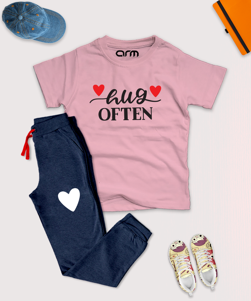 Hug Often Tee & Trouser for Kids