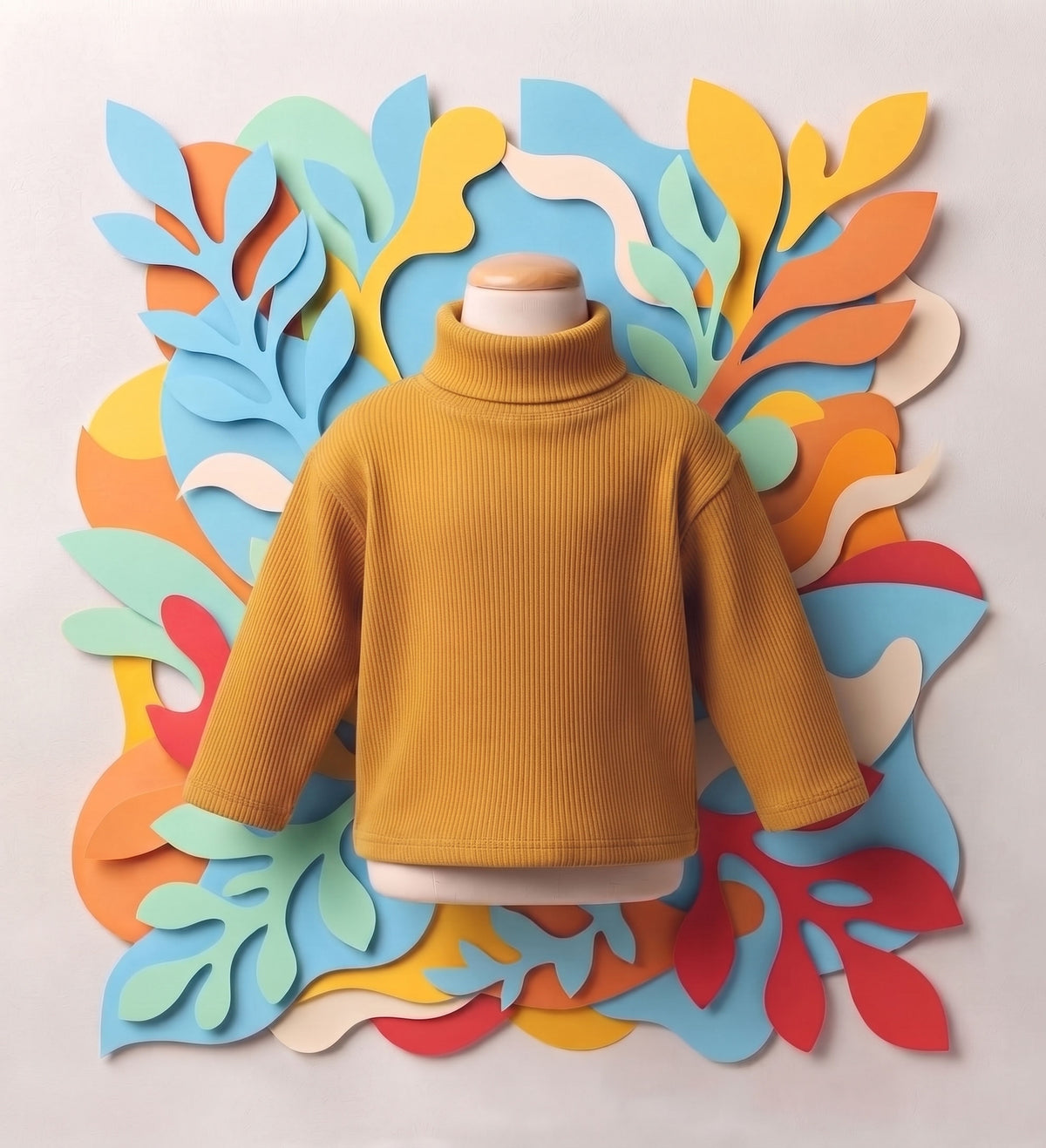 Yellow Basic High Neck for Kids