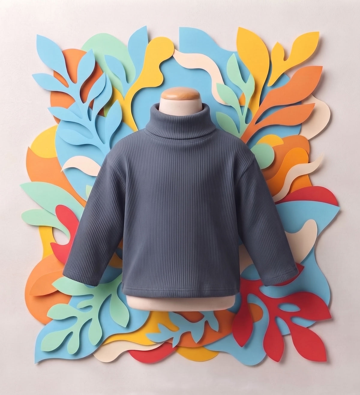 Steel Gray Basic High Neck for Kids