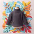Charcoal Basic High Neck for Kids