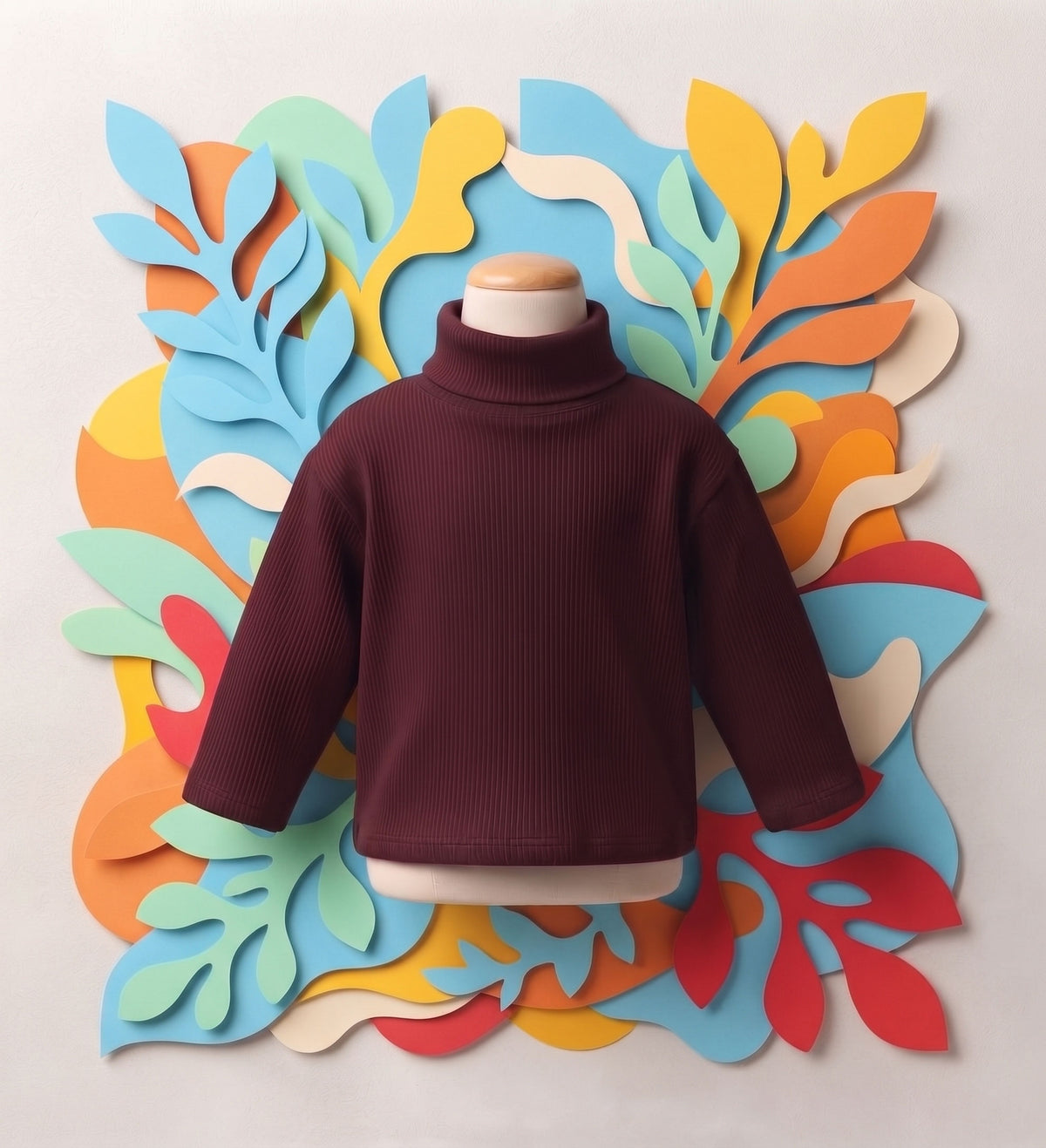 Maroon Basic High Neck for Kids