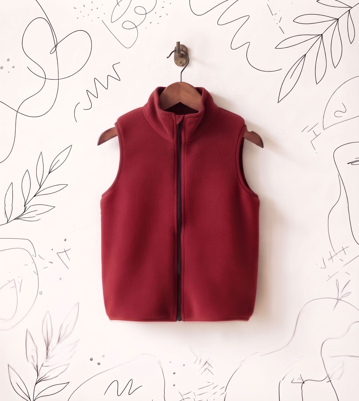 Junior Red Sleeveless Jacket (J-KSJ-04)