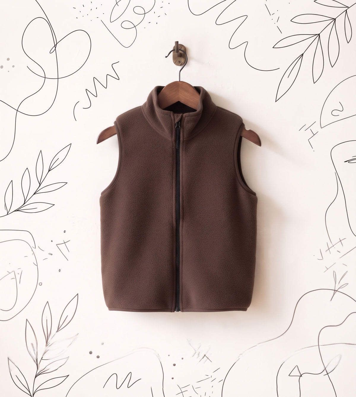 Junior Brown Sleeveless Jacket (J-KSJ-02)