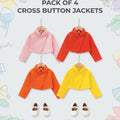 Pack of 4 Cross Button Jacket for Kids
