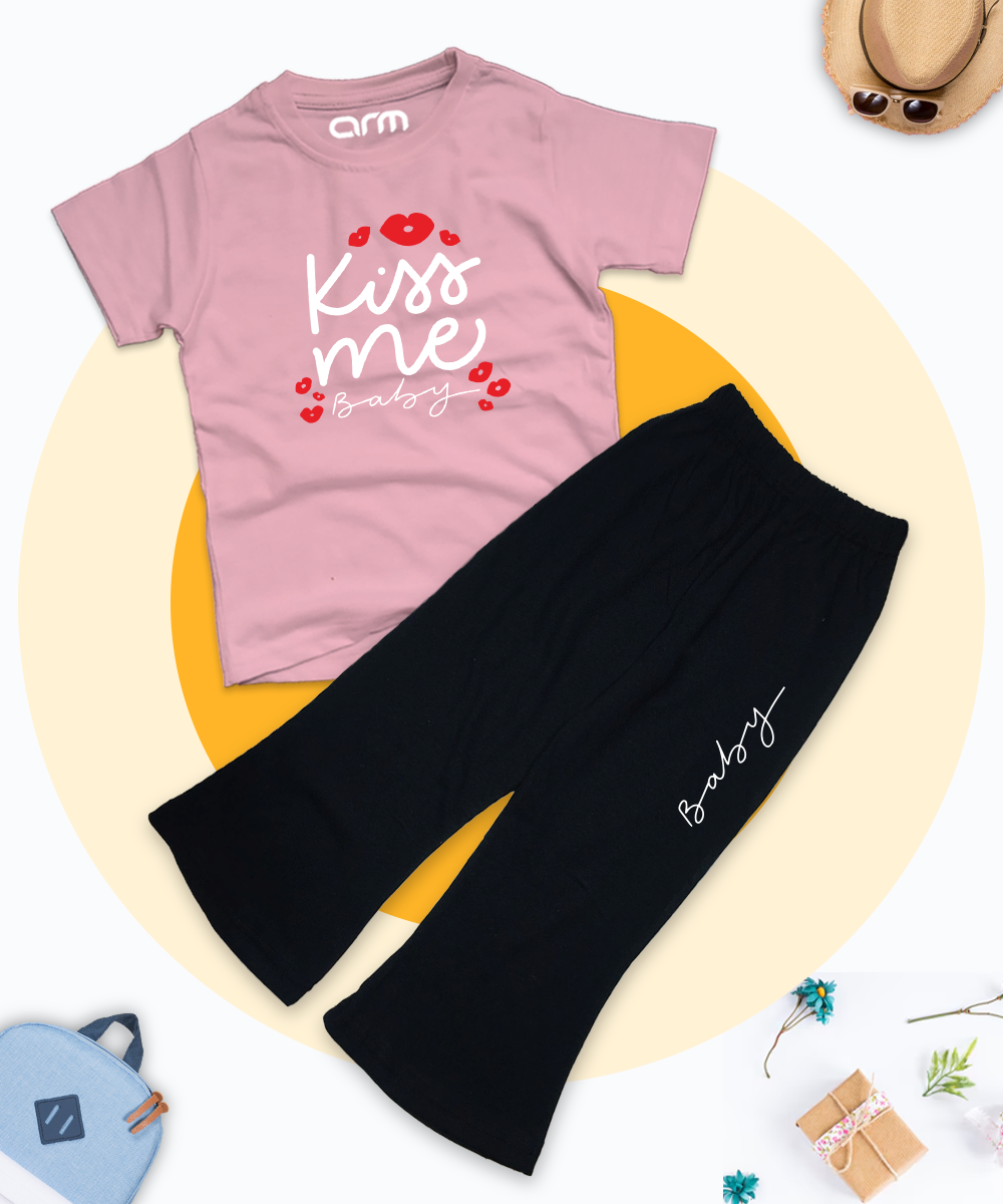 Kiss Me Baby Tee & Trouser for Kids