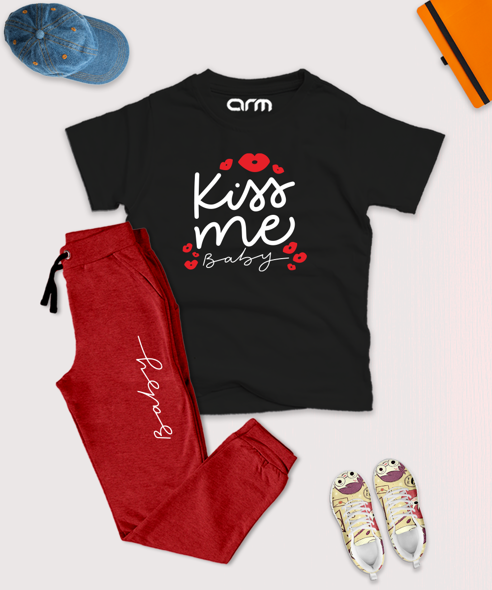 Kiss Me Baby Tee & Trouser for Kids