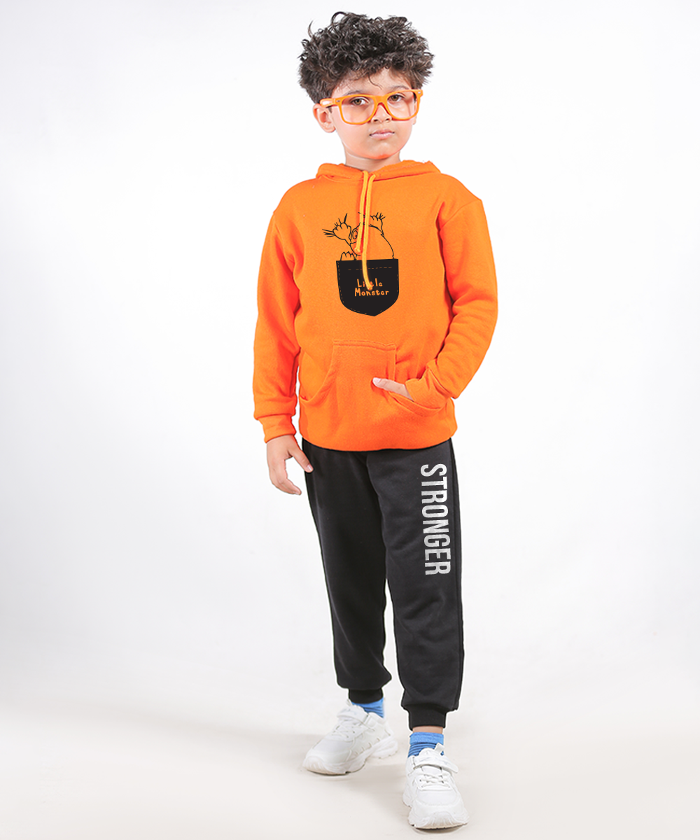 Little Monster Kids Hoodie Set