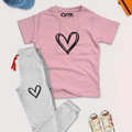 Double Heart Tee & Trouser for Kids
