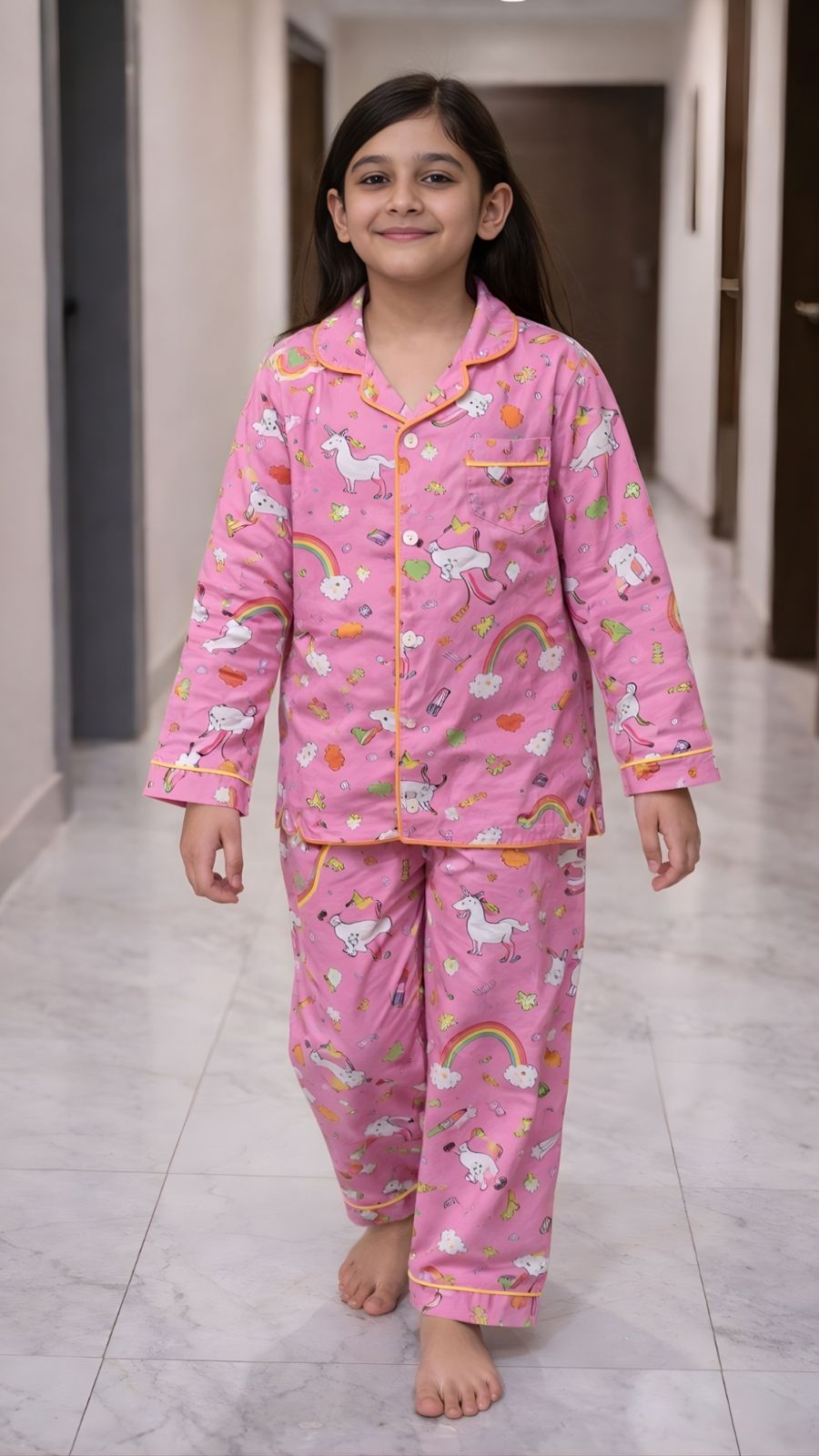 Magical Unicorn & Rainbow Night Suit For Kids