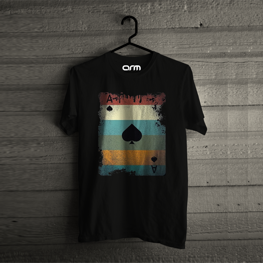 Men Playing Card Print T-Shirt