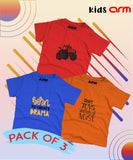 Pack of 3 T-Shirt For Kids - JEEP-DRAMA-DIRTTOYS