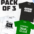 Pack of 3 T-Shirt For Kids - GAME - MIND - PASSION
