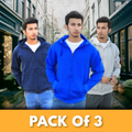 Pack of 3 Basic Zipper Hoodies