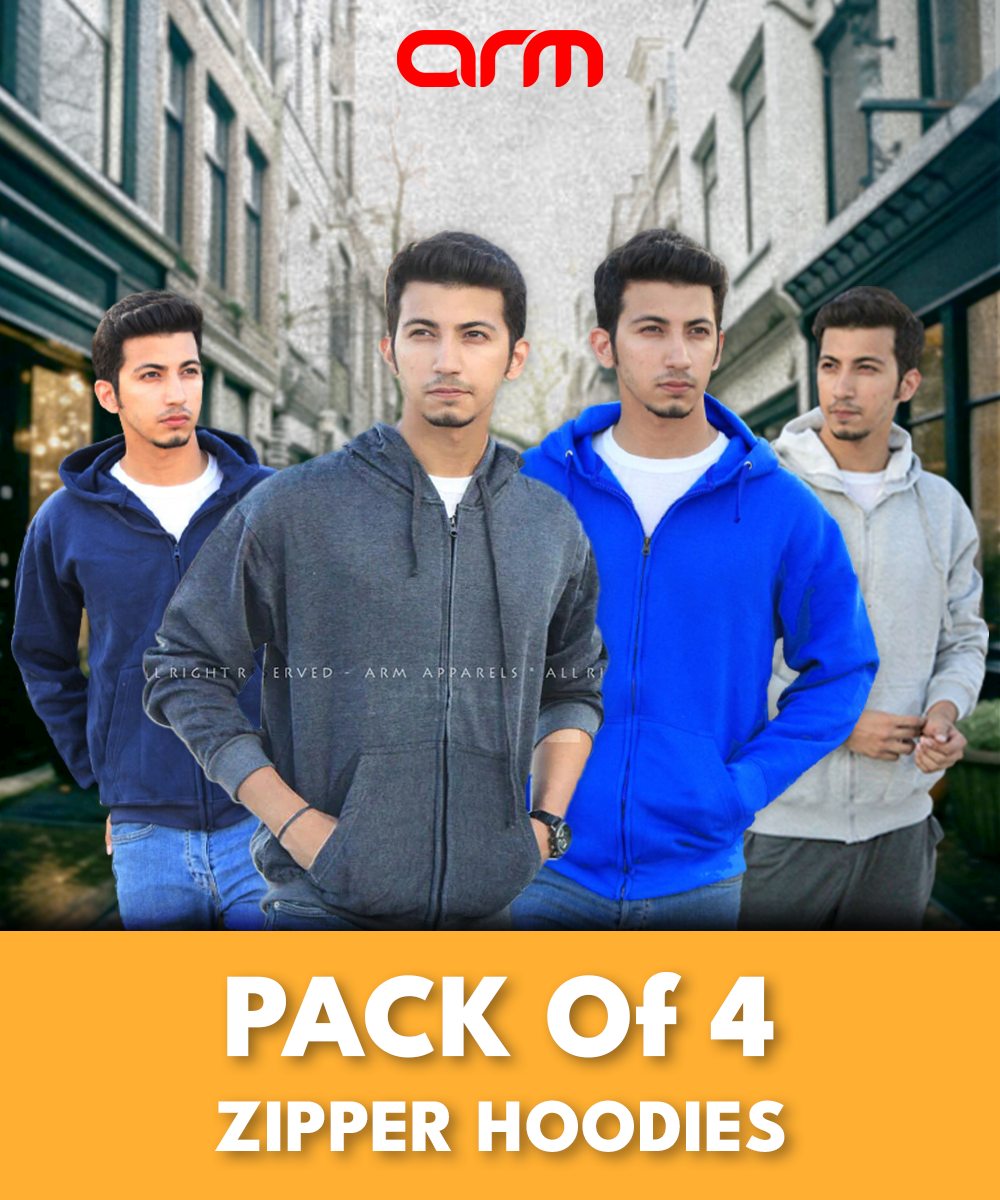 Pack of 4 Basic Zipper Hoodies