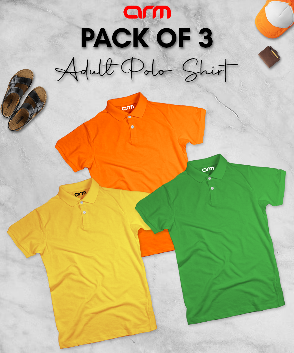 Pack of 3 Unisex Polo Shirt