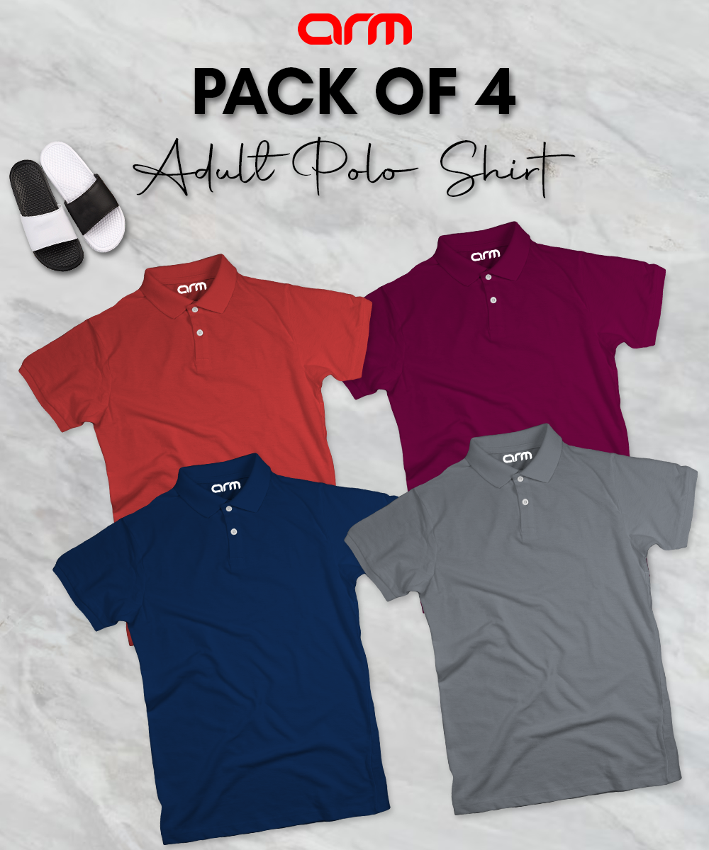 Pack of 4 Unisex Polo Shirt