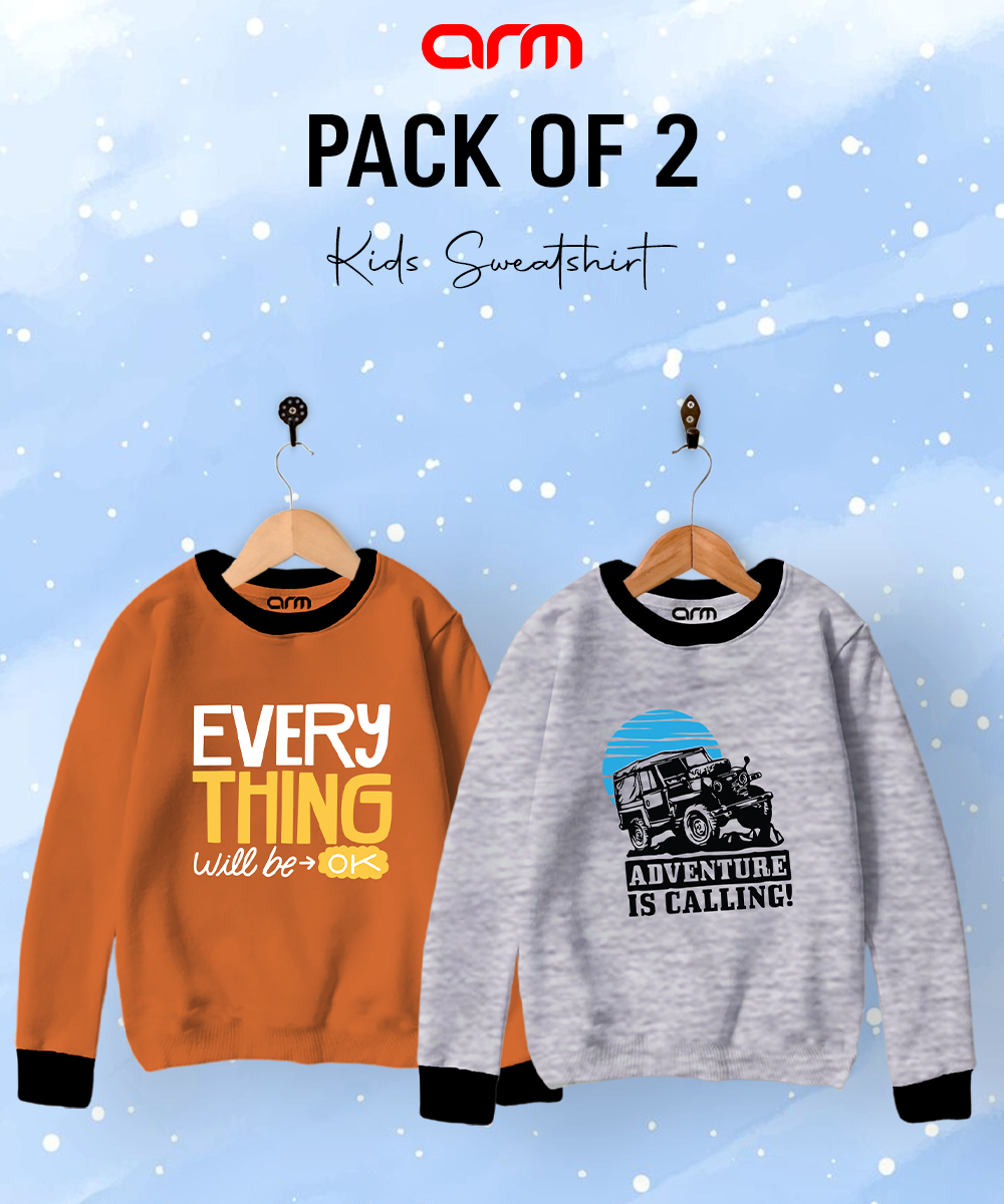 Pack of 2 Contrast Rib Sweat Shirts (ADVENTURE-EVERYTHING)