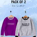 Pack of 2 Contrast Rib Sweat Shirts (BELIEVE-ANGEL)