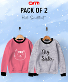 Pack of 2 Contrast Rib Sweat Shirts (CATTY-BIGSISTER)