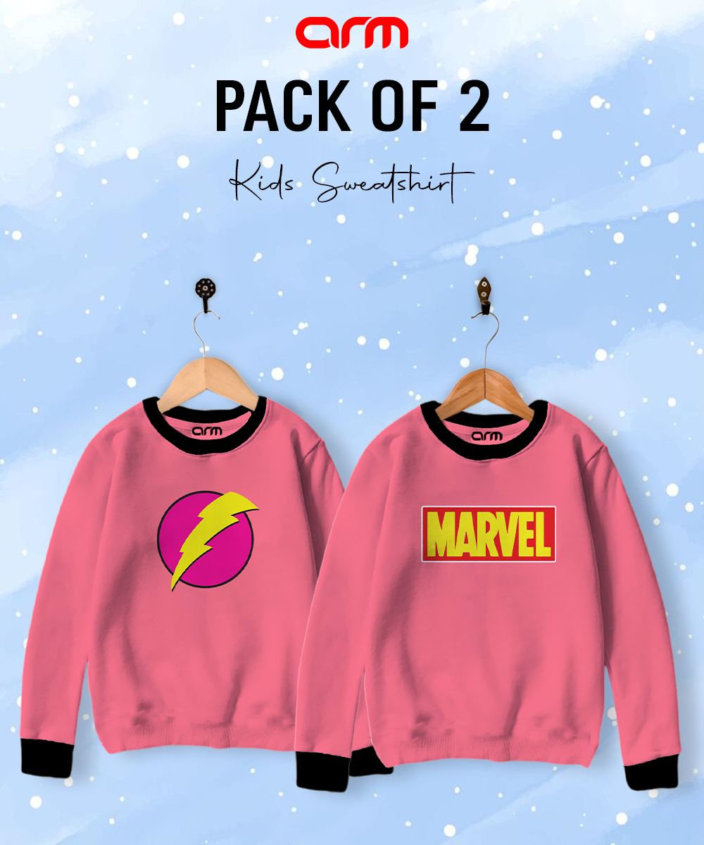 Pack of 2 Contrast Rib Sweat Shirts (MARVEL-FLASHGIRL)