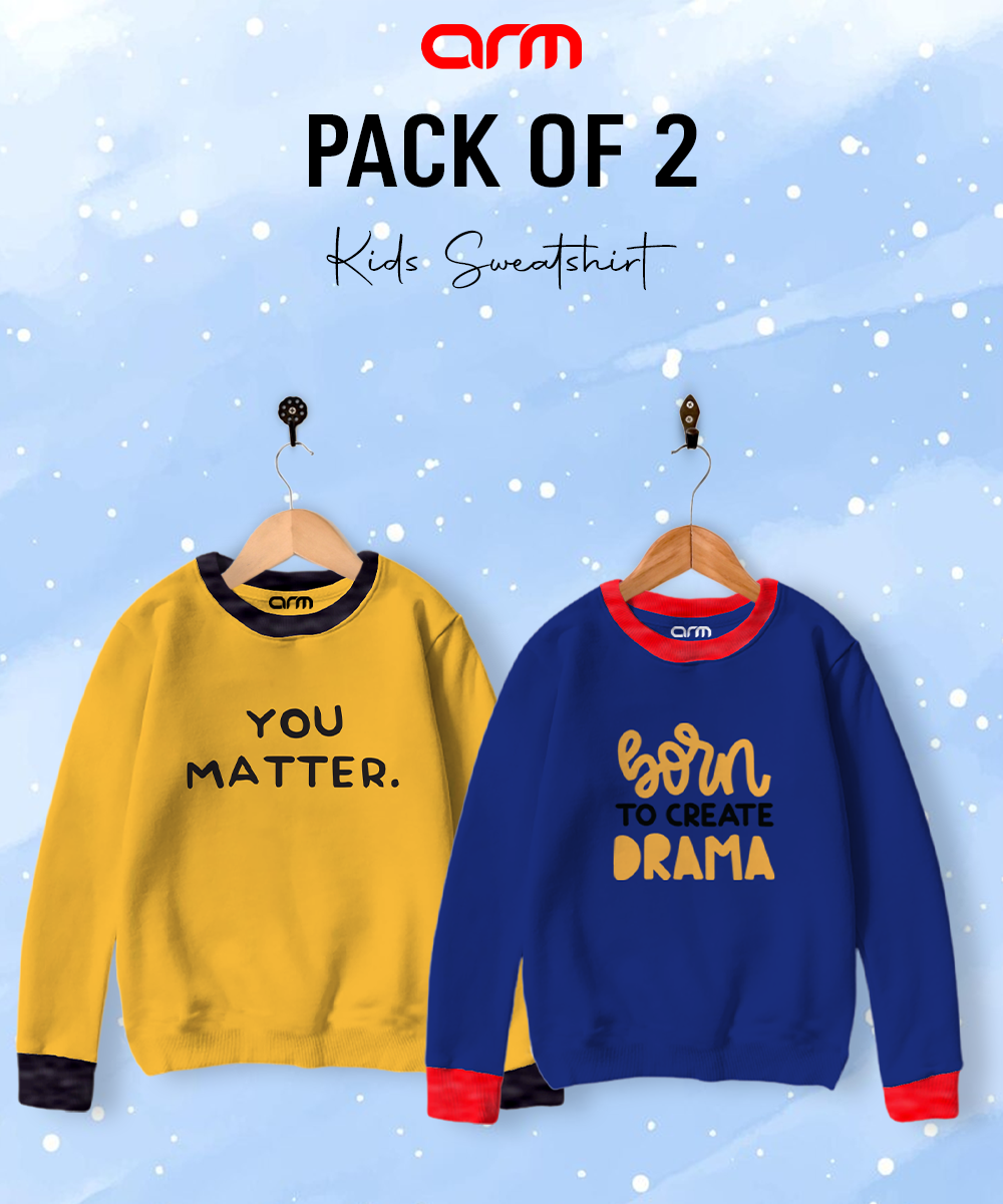 Pack of 2 Contrast Rib Sweat Shirts (MAT-DRAMA)