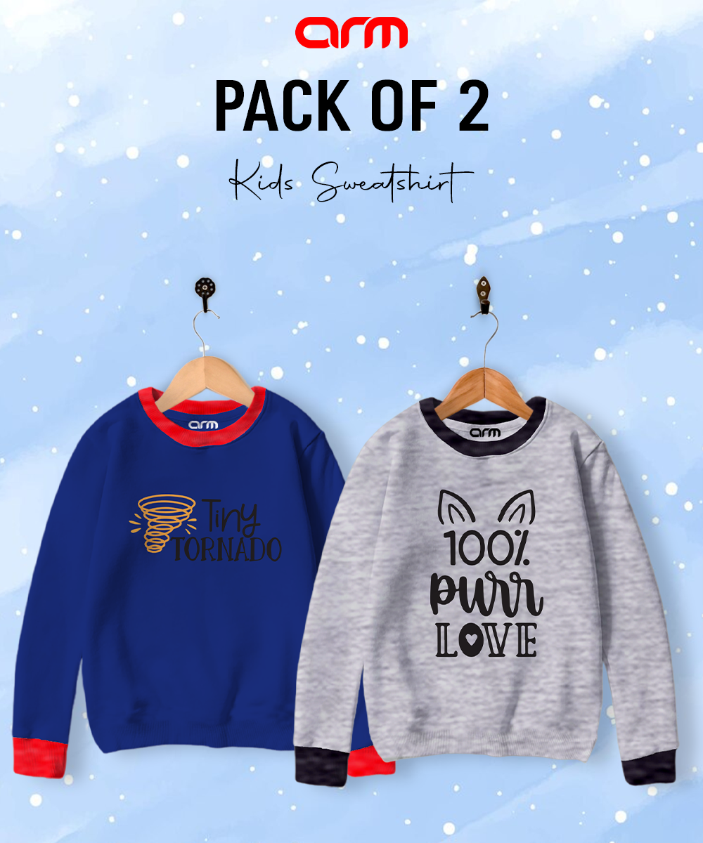 Pack of 2 Contrast Rib Sweat Shirts (PLOVE-TOR)