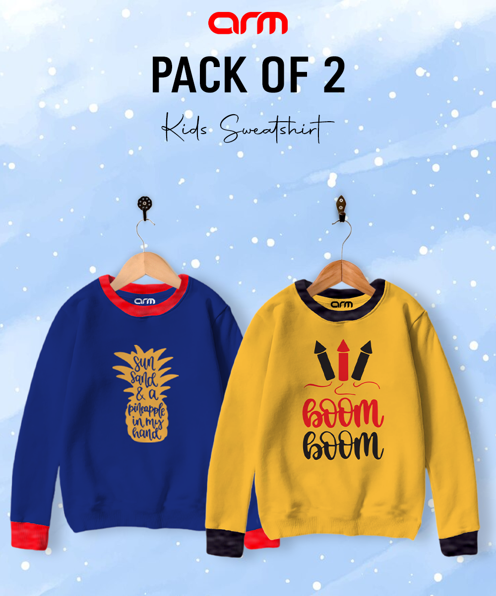 Pack of 2 Contrast Rib Sweat Shirts (SUN-BOOM)