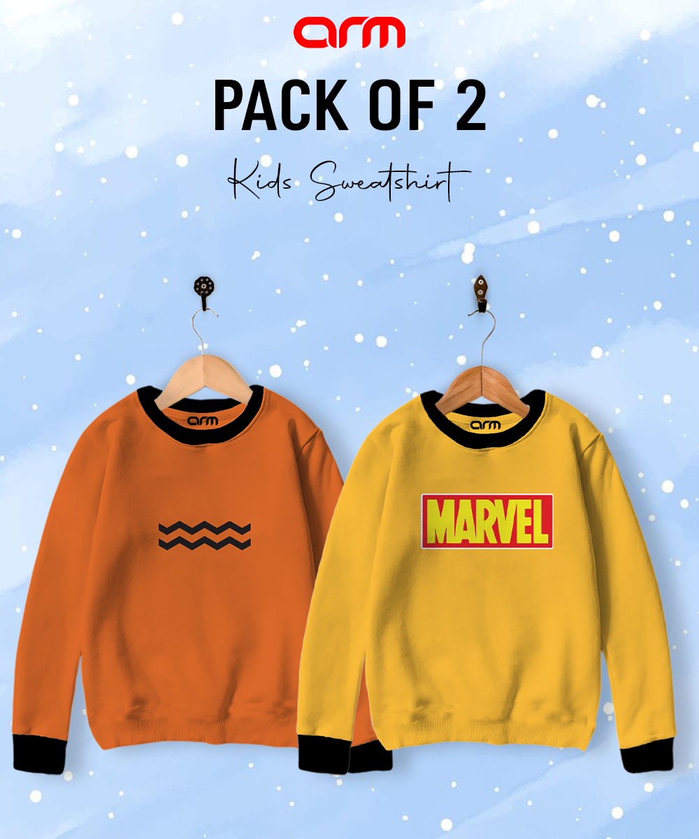 Pack of 2 Contrast Rib Sweat Shirts (WALL-MARVEL)
